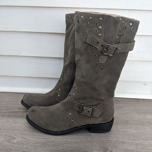 Juicy Couture Gray Suede Giordana Boots